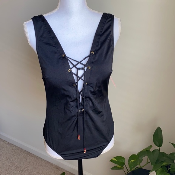 Victoria’s Secret Black Plunging One Piece - Picture 1 of 5